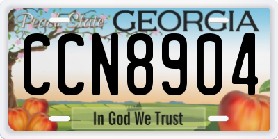 GA license plate CCN8904