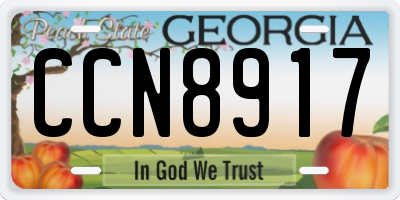 GA license plate CCN8917
