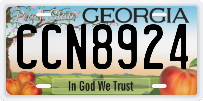 GA license plate CCN8924