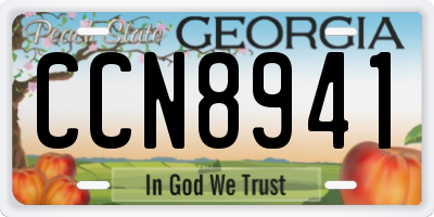 GA license plate CCN8941
