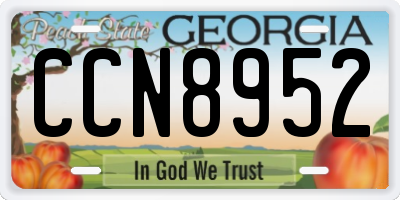 GA license plate CCN8952
