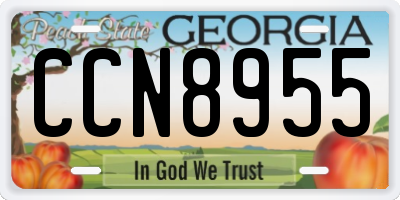 GA license plate CCN8955
