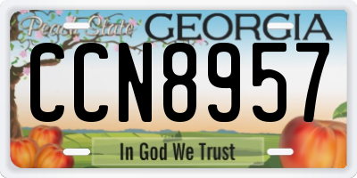 GA license plate CCN8957