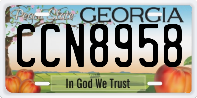 GA license plate CCN8958