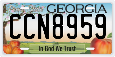 GA license plate CCN8959