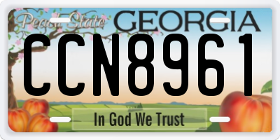 GA license plate CCN8961