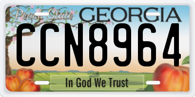 GA license plate CCN8964