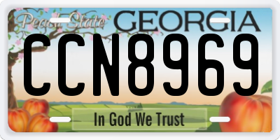 GA license plate CCN8969