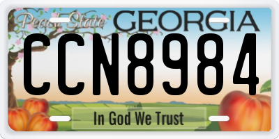 GA license plate CCN8984