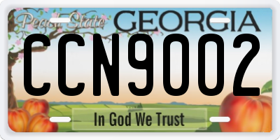 GA license plate CCN9002