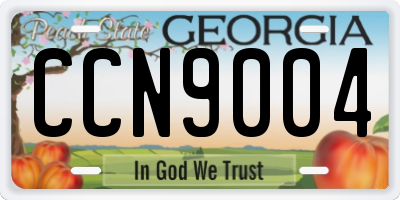 GA license plate CCN9004