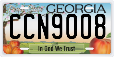 GA license plate CCN9008