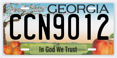 GA license plate CCN9012