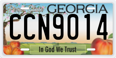 GA license plate CCN9014