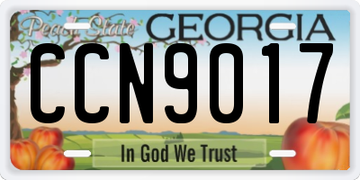 GA license plate CCN9017