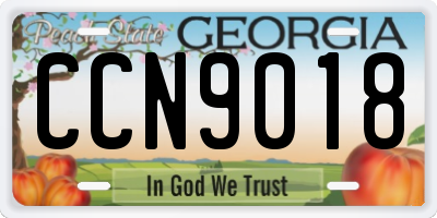 GA license plate CCN9018