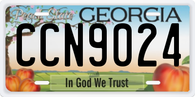 GA license plate CCN9024
