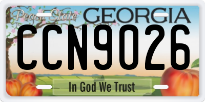 GA license plate CCN9026