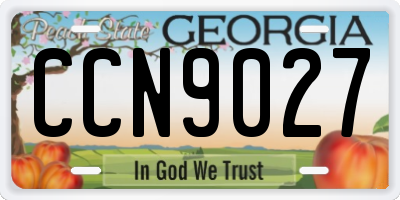 GA license plate CCN9027