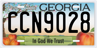 GA license plate CCN9028