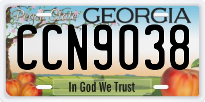 GA license plate CCN9038