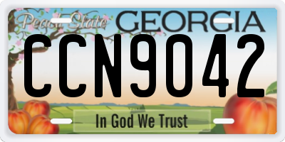 GA license plate CCN9042