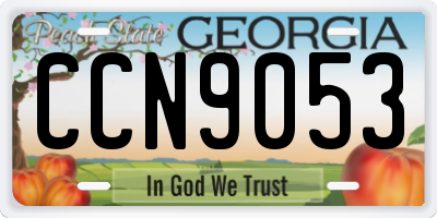 GA license plate CCN9053