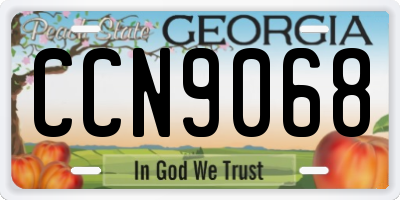 GA license plate CCN9068