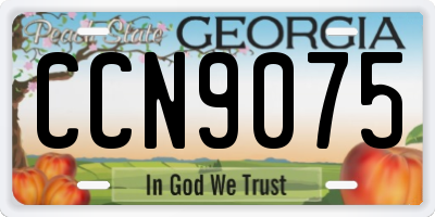 GA license plate CCN9075