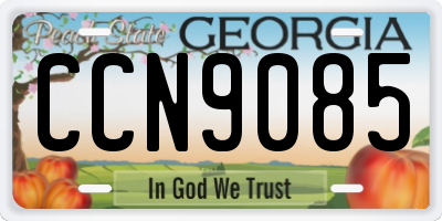 GA license plate CCN9085