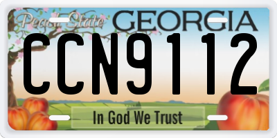 GA license plate CCN9112