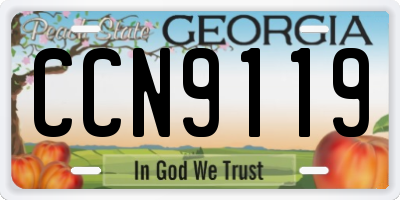 GA license plate CCN9119