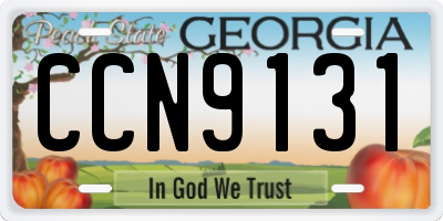 GA license plate CCN9131