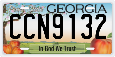 GA license plate CCN9132