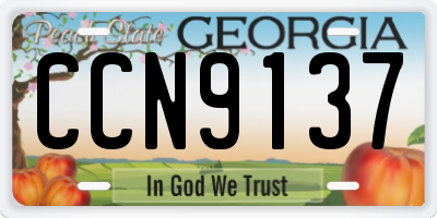 GA license plate CCN9137