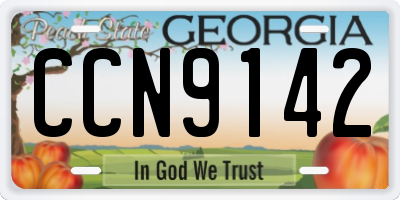 GA license plate CCN9142