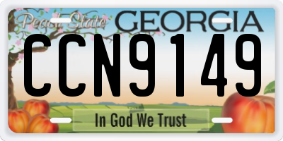 GA license plate CCN9149