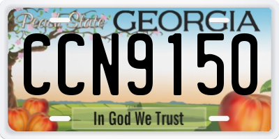 GA license plate CCN9150