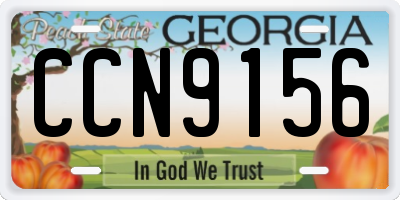 GA license plate CCN9156