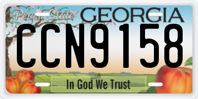 GA license plate CCN9158