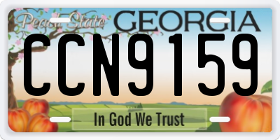 GA license plate CCN9159