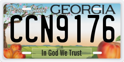 GA license plate CCN9176