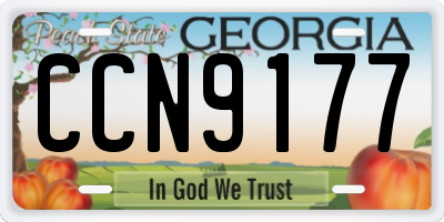 GA license plate CCN9177