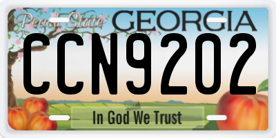 GA license plate CCN9202