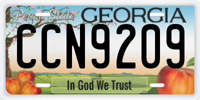 GA license plate CCN9209