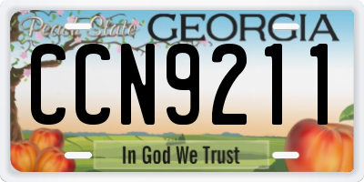 GA license plate CCN9211