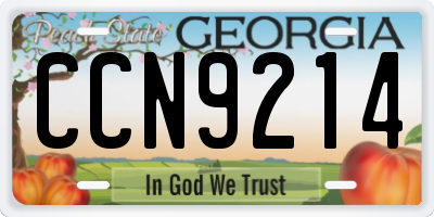 GA license plate CCN9214
