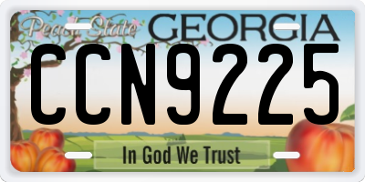 GA license plate CCN9225