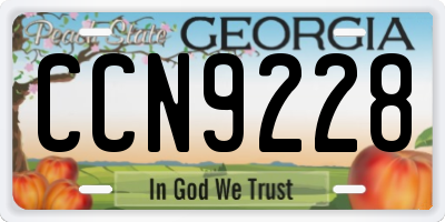 GA license plate CCN9228
