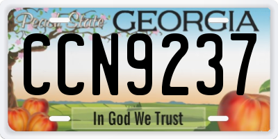GA license plate CCN9237